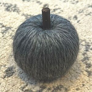 NEW Charcoal Grey Yarn Wrapped Pumpkin Decor